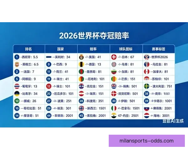 世界杯竞猜赔率分析：解读热门球队的胜负概率与投注策略